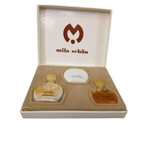 Mila Schön Coffret Parfum Vintage Gift Set 1981 Amber Musk Patchouli Sandalwood